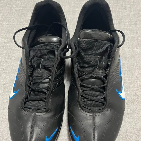 Retro Nike Air Toukol II Black / Blue Leather Trainers Size 11 - Picture 3 of 8